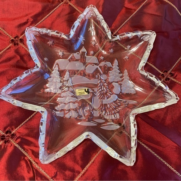 NWB Home‎ Beautiful Christmas Delight Glass Star Server Platter 12 1/2 - Picture 1 of 9